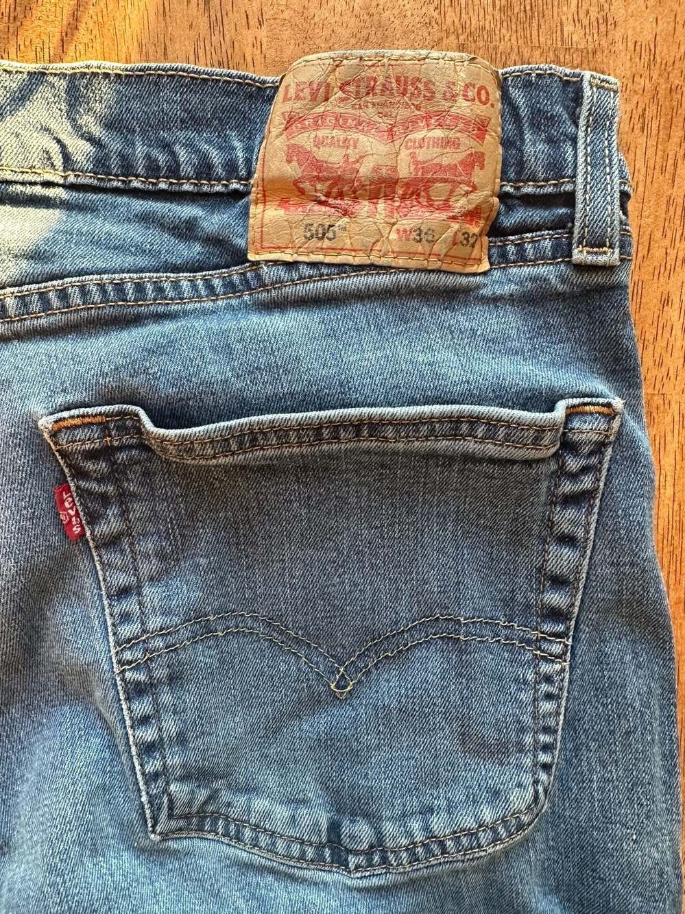 Levi's 505 Regular Fit Straight Leg Jeans 36x32 Medium Wash